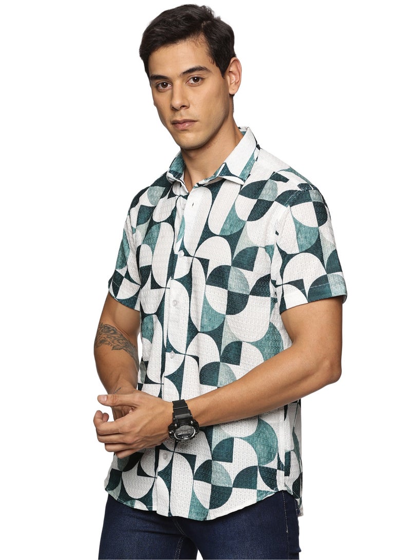 U.S. ELK Men's Printed Shirt | Half sleeves Hawaiian Men formal Shirts | Stylish and Versatile Casual Shirt For Men