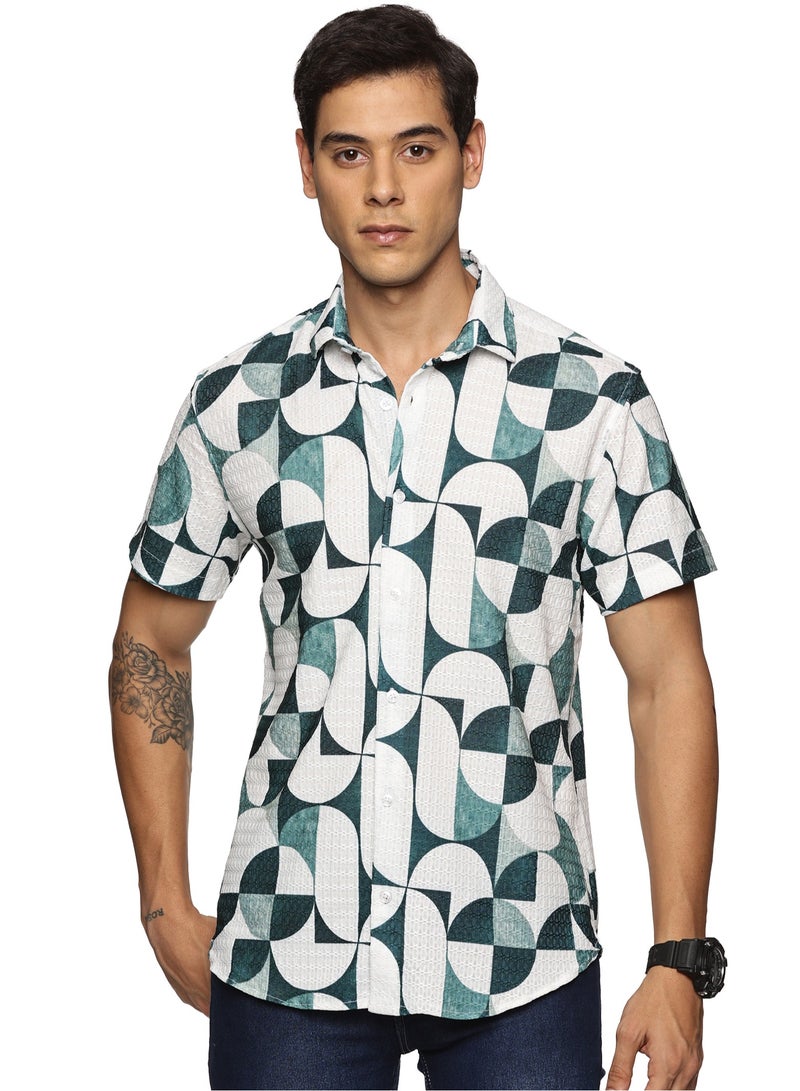 U.S. ELK Men's Printed Shirt | Half sleeves Hawaiian Men formal Shirts | Stylish and Versatile Casual Shirt For Men