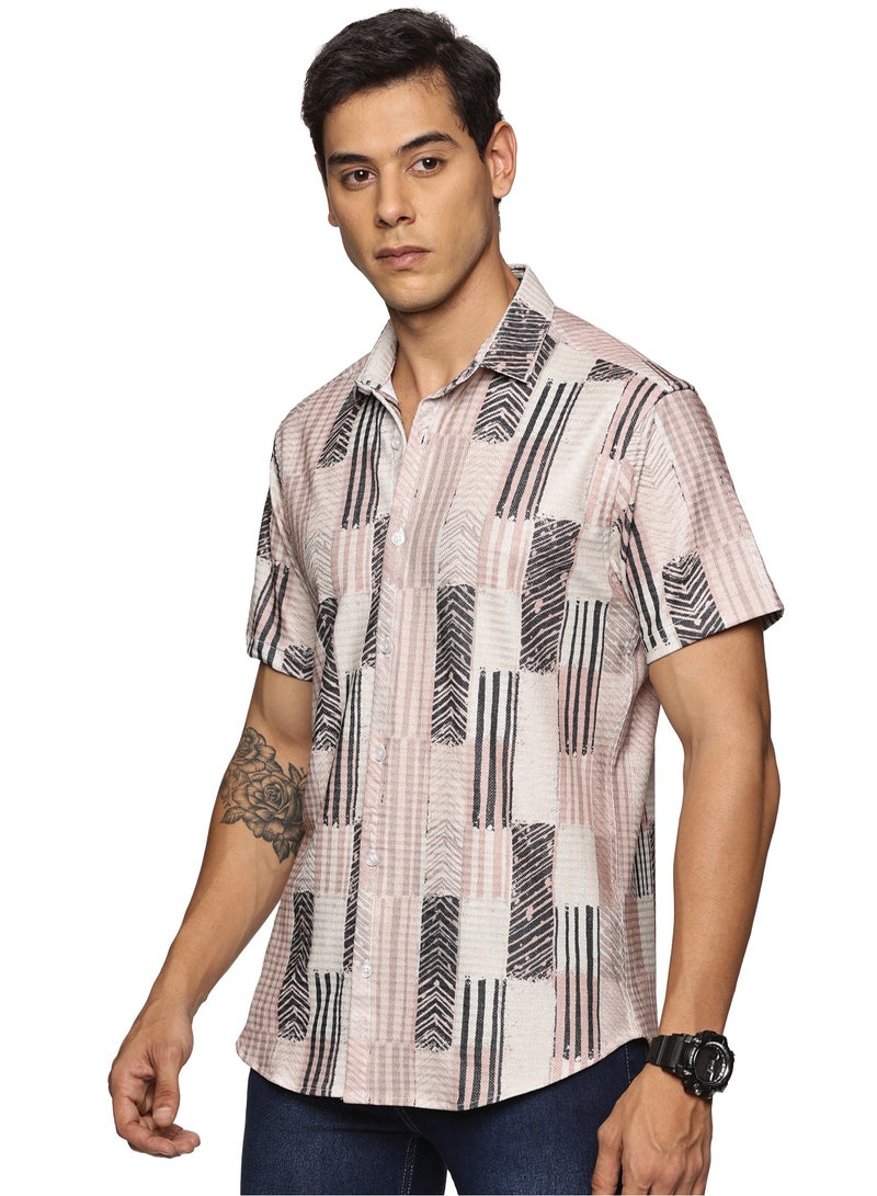 U.S. ELK Men's Printed Shirt | Half sleeves Hawaiian Men formal Shirts | Stylish and Versatile Casual Shirt For Men