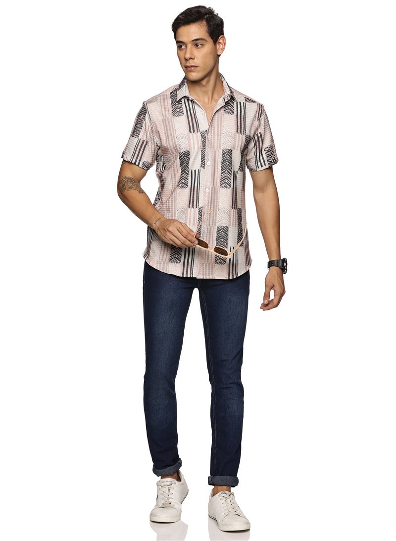 U.S. ELK Men's Printed Shirt | Half sleeves Hawaiian Men formal Shirts | Stylish and Versatile Casual Shirt For Men