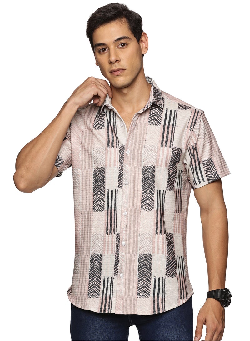 U.S. ELK Men's Printed Shirt | Half sleeves Hawaiian Men formal Shirts | Stylish and Versatile Casual Shirt For Men