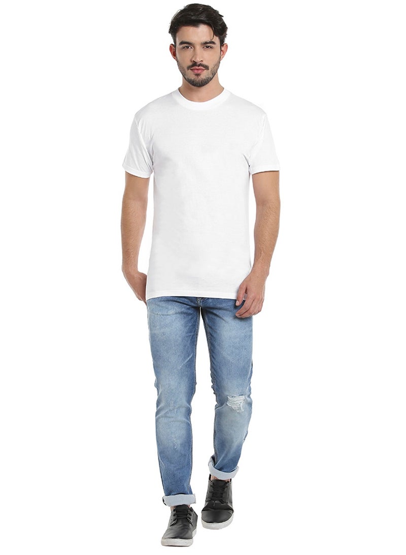 MEN'S O-NECK COTTON T-SHIRT (PACK OF 3) - WHITE