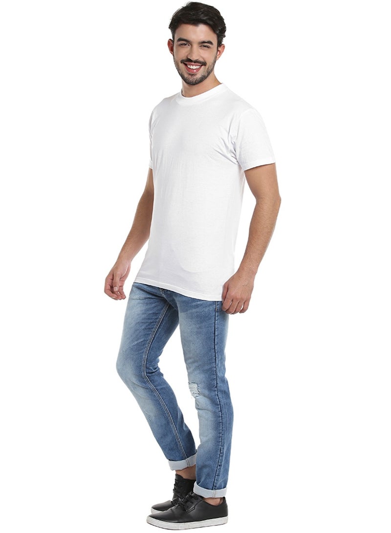 MEN'S O-NECK COTTON T-SHIRT (PACK OF 3) - WHITE