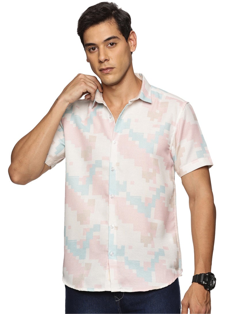 U.S. ELK Men's Printed Shirt | Half sleeves Hawaiian Men formal Shirts | Stylish and Versatile Casual Shirt For Men