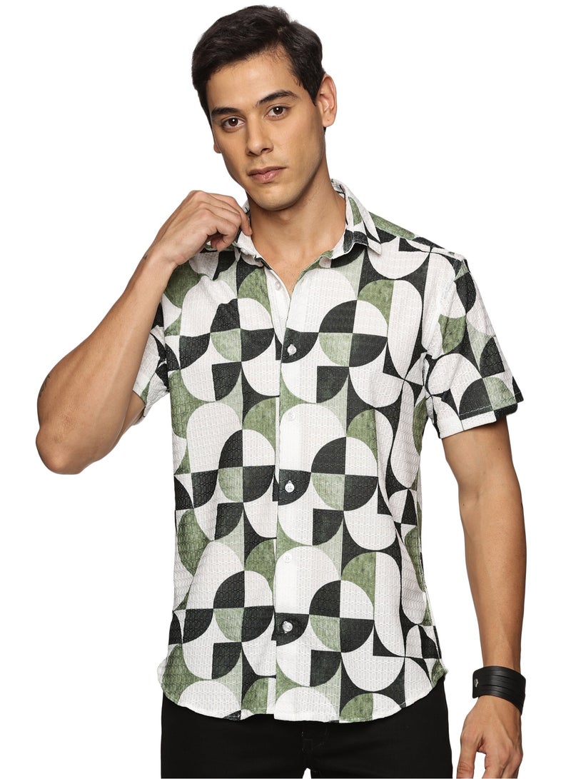 U.S. ELK Men's Printed Shirt | Half sleeves Hawaiian Men formal Shirts | Stylish and Versatile Casual Shirt For Men