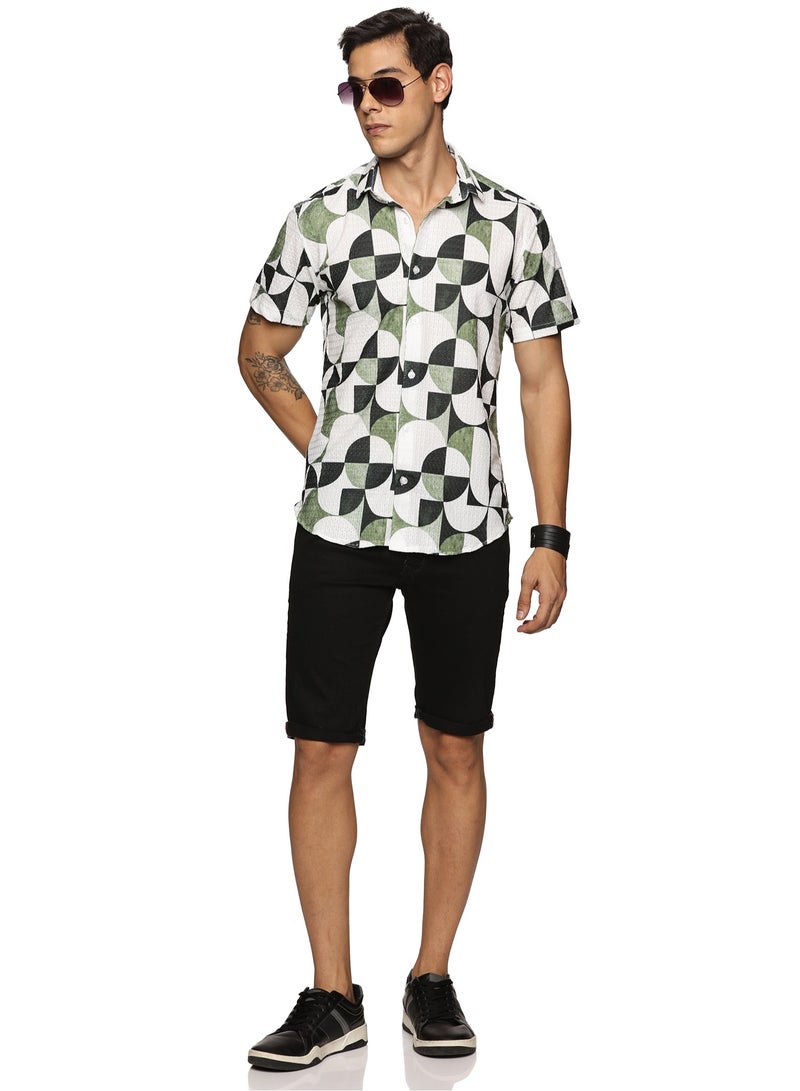 U.S. ELK Men's Printed Shirt | Half sleeves Hawaiian Men formal Shirts | Stylish and Versatile Casual Shirt For Men