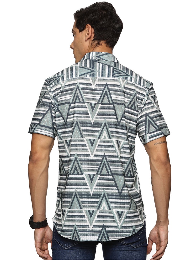 U.S. ELK Men's Printed Shirt | Half sleeves Hawaiian Men formal Shirts | Stylish and Versatile Casual Shirt For Men