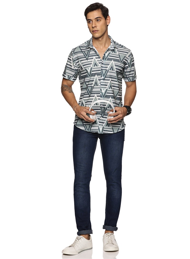 U.S. ELK Men's Printed Shirt | Half sleeves Hawaiian Men formal Shirts | Stylish and Versatile Casual Shirt For Men