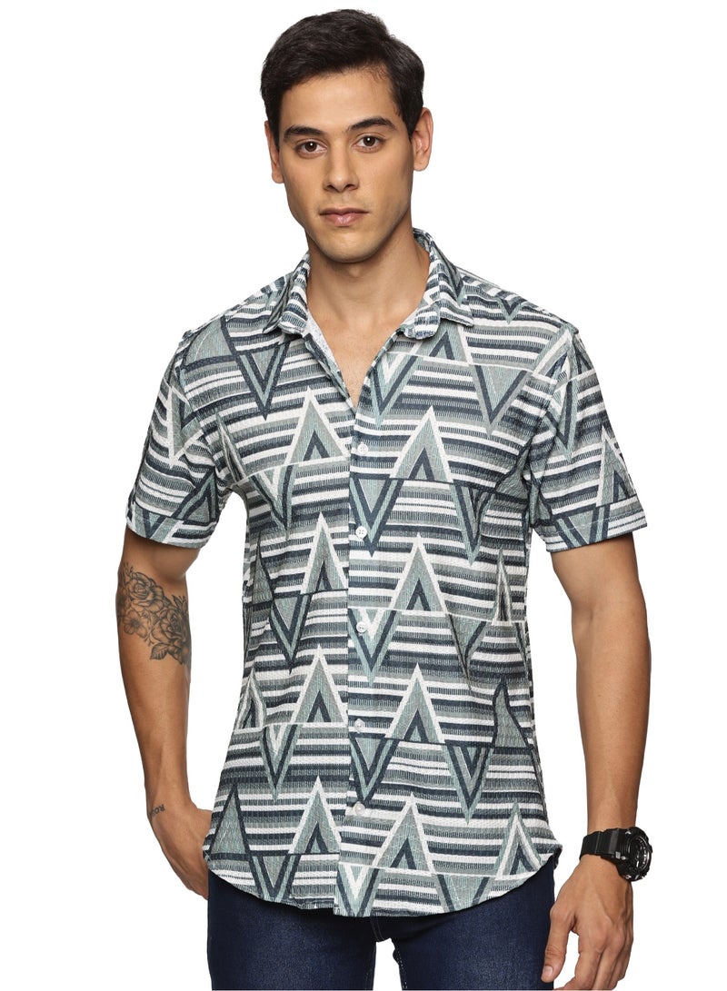 U.S. ELK Men's Printed Shirt | Half sleeves Hawaiian Men formal Shirts | Stylish and Versatile Casual Shirt For Men