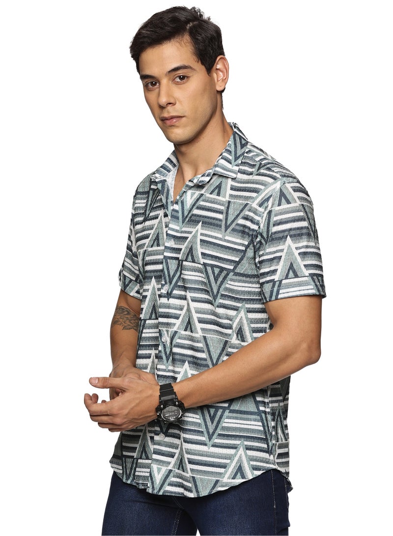 U.S. ELK Men's Printed Shirt | Half sleeves Hawaiian Men formal Shirts | Stylish and Versatile Casual Shirt For Men