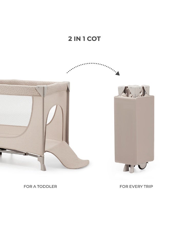 Joy 2 Travel Cot With Accessories  Beige