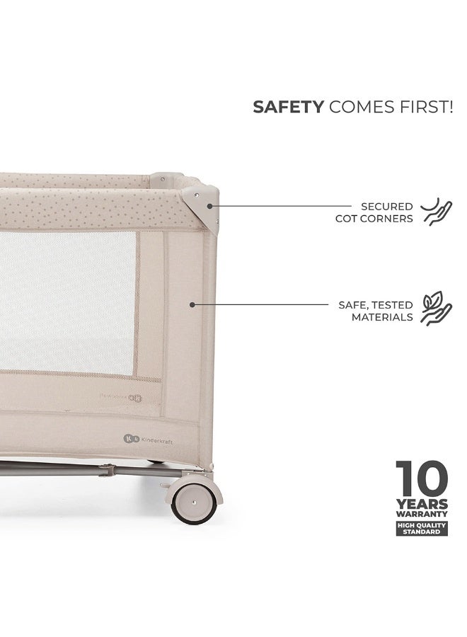 Joy 2 Travel Cot With Accessories  Beige