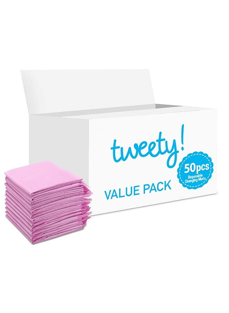 Disposable Changing Mats, 50 Counts, Soft Waterproof Mat