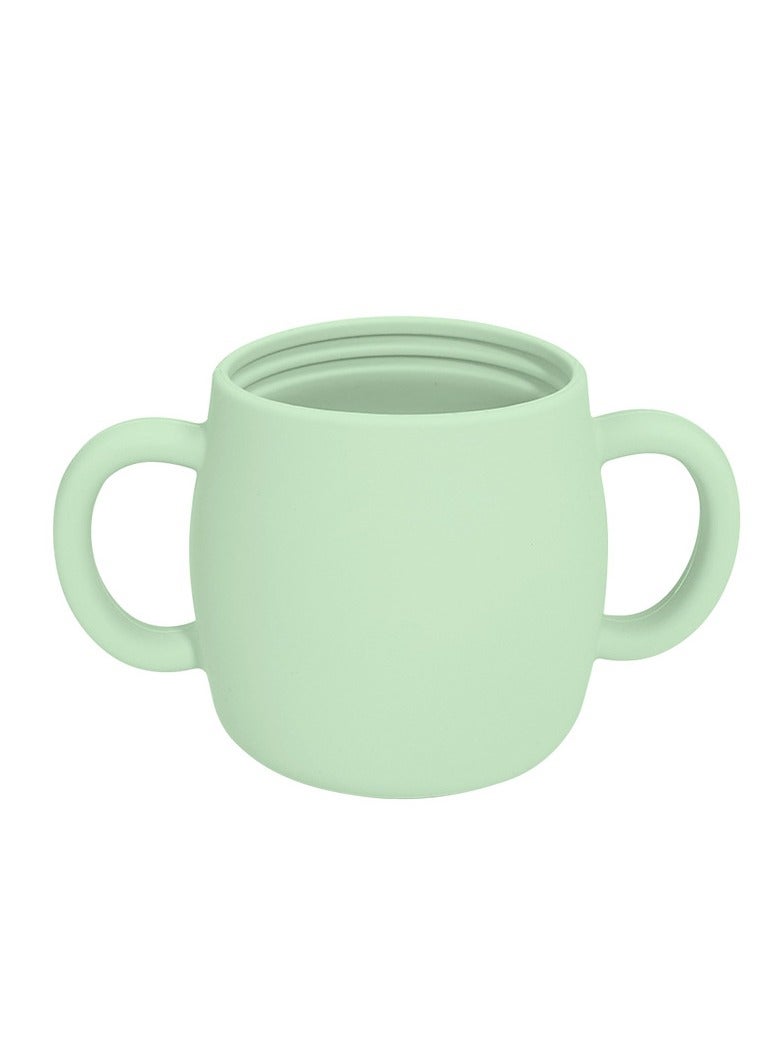 Children's Anti-Fall And High Temperature Resistant Silicone Cup Green Duckbill Lid Cup 280ML