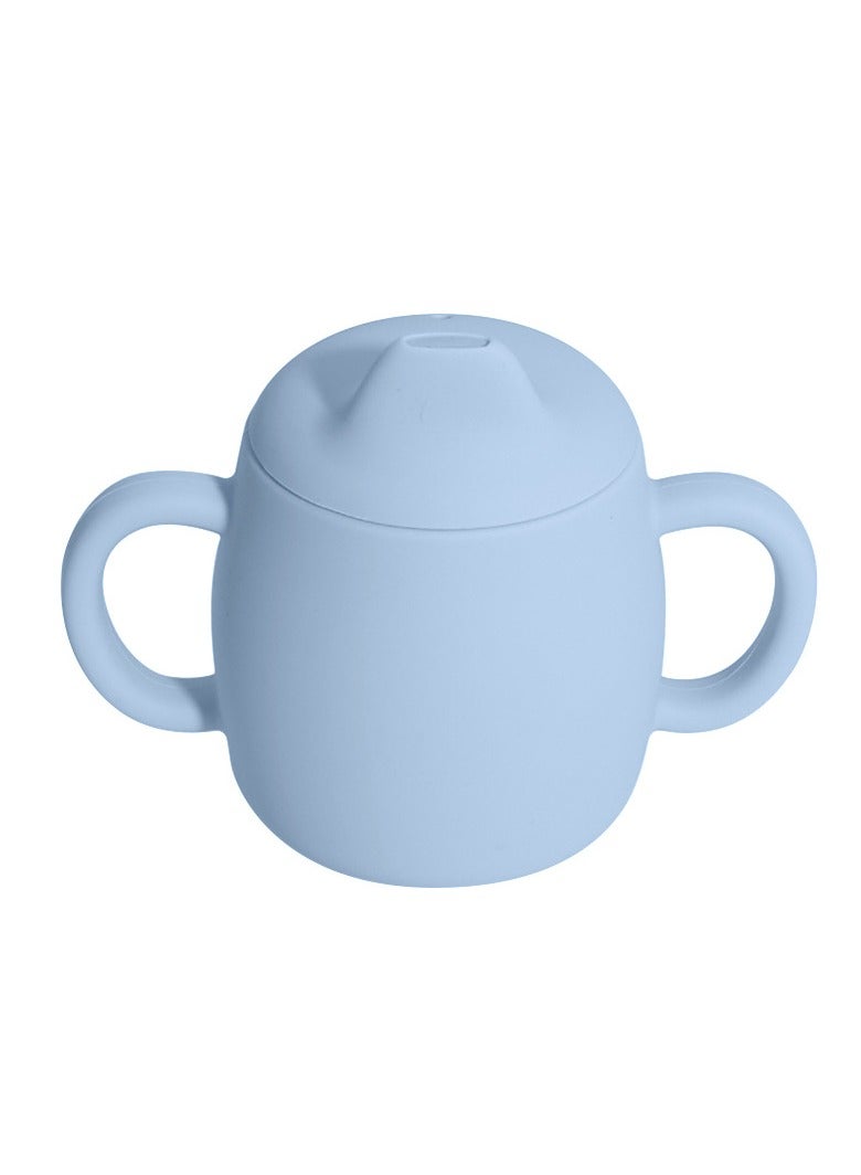 Children's Anti-Fall And High Temperature Resistant Silicone Cup Blue Duckbill Cup Lid 280ML