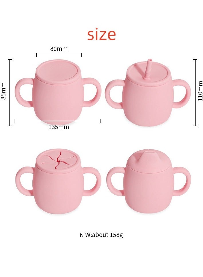 Children's Anti-Fall And High Temperature Resistant Silicone Cup Beige Duckbill Cup Lid 280ML