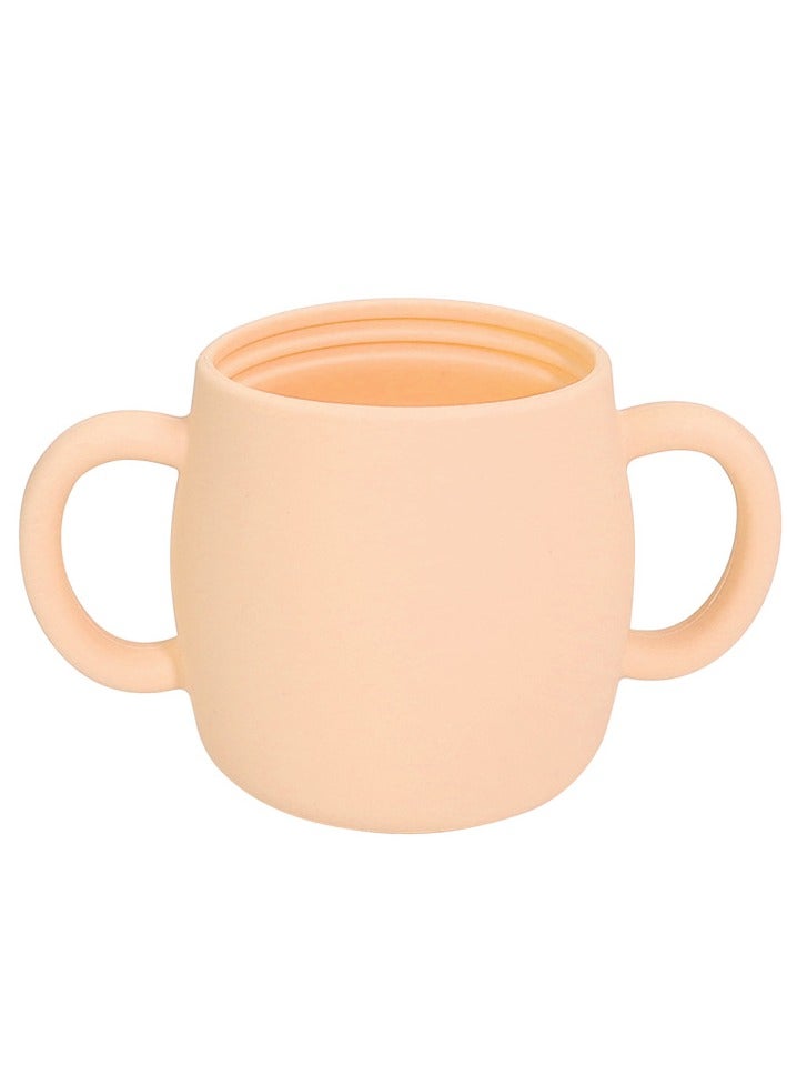 Children's Anti-Fall And High Temperature Resistant Silicone Cup Beige Duckbill Cup Lid 280ML