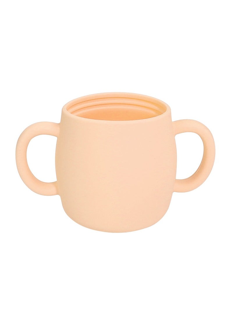 Children's Anti-Fall And High Temperature Resistant Silicone Cup Beige Without Lid Cup 280ML