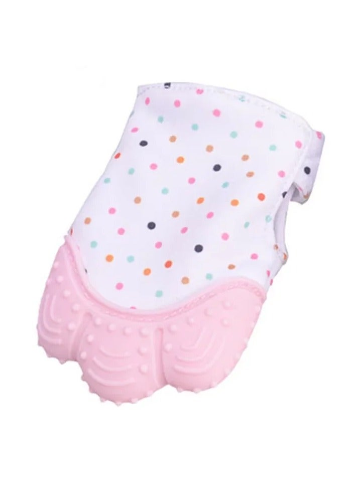 Organic 2in1 BPA Free nonslip baby mitten teether & pacifier - Pink&Mint