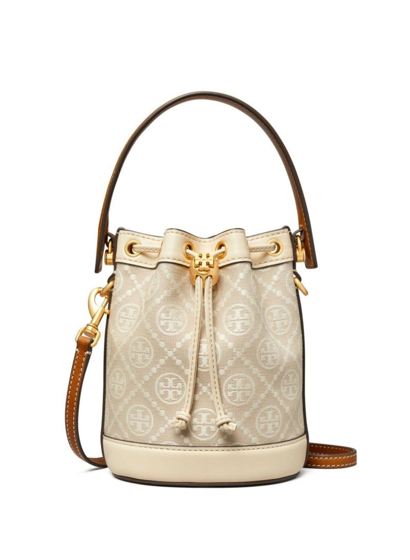 Tory Burch Mini T Monogram Jacquard Bucket Bag