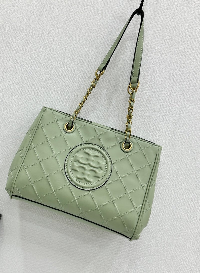 Tory Burch Solid Embossed Logo Chain Bag Shoulder Handbag