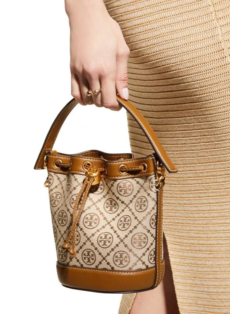 Tory Burch Mini T Monogram Jacquard Bucket Bag