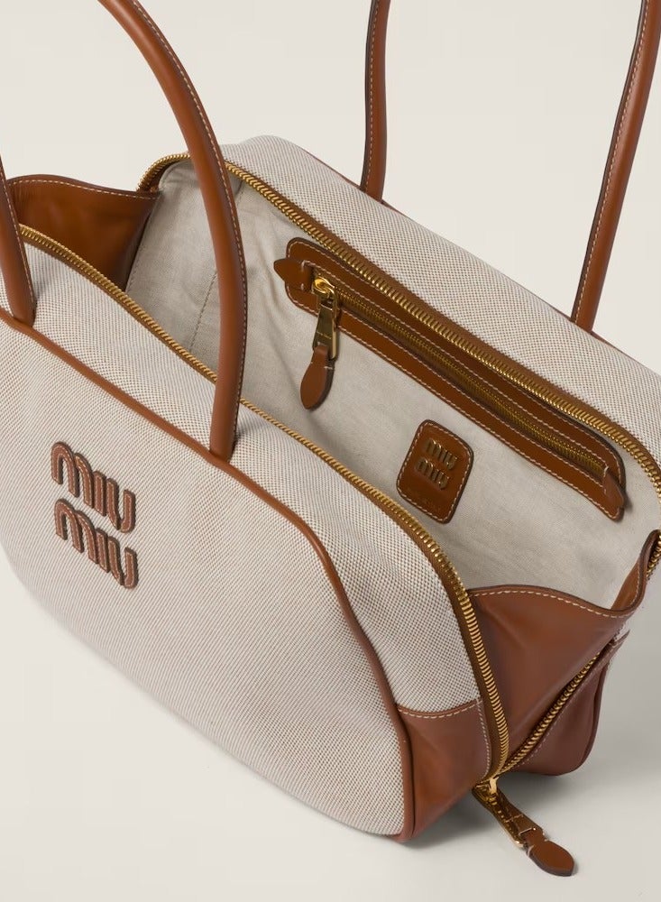 miu Canvas top-handle bag