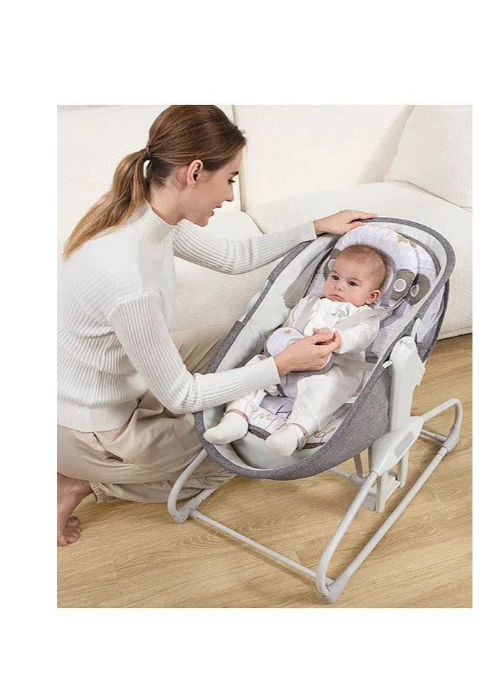 4-in-1 Baby Swing for Infants,Cradle can Rotate 360 ° Adjustable backrest app contro on Your Phone,Detachable Independent Crib