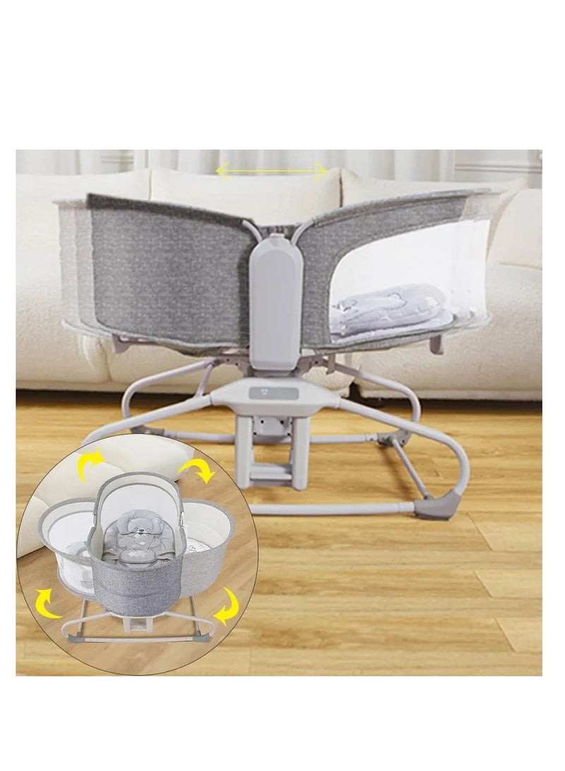 4-in-1 Baby Swing for Infants,Cradle can Rotate 360 ° Adjustable backrest app contro on Your Phone,Detachable Independent Crib