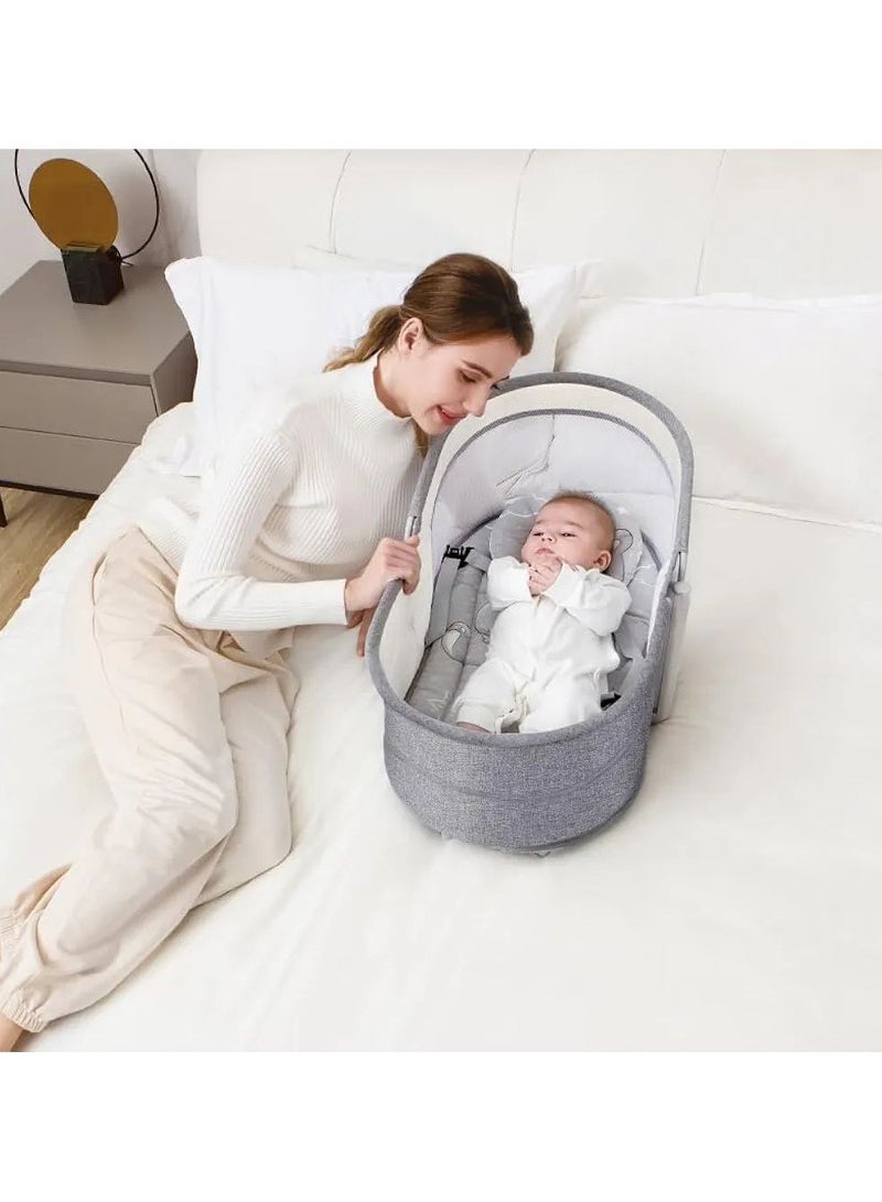 4-in-1 Baby Swing for Infants,Cradle can Rotate 360 ° Adjustable backrest app contro on Your Phone,Detachable Independent Crib