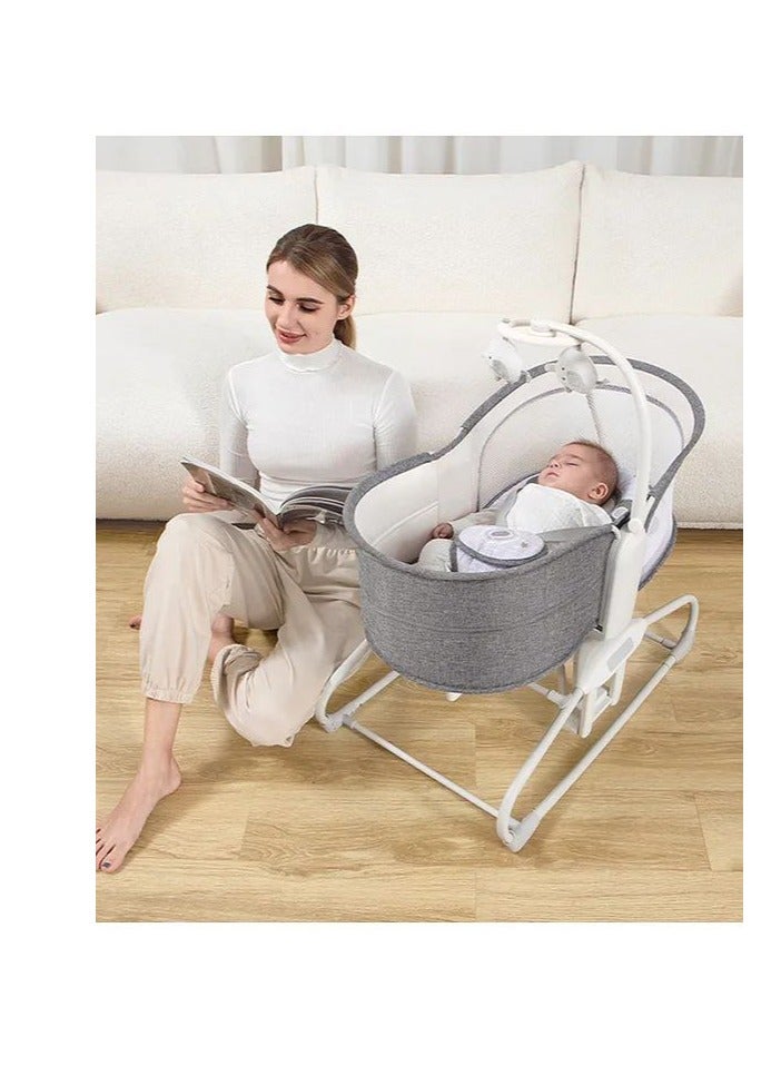 4-in-1 Baby Swing for Infants,Cradle can Rotate 360 ° Adjustable backrest app contro on Your Phone,Detachable Independent Crib