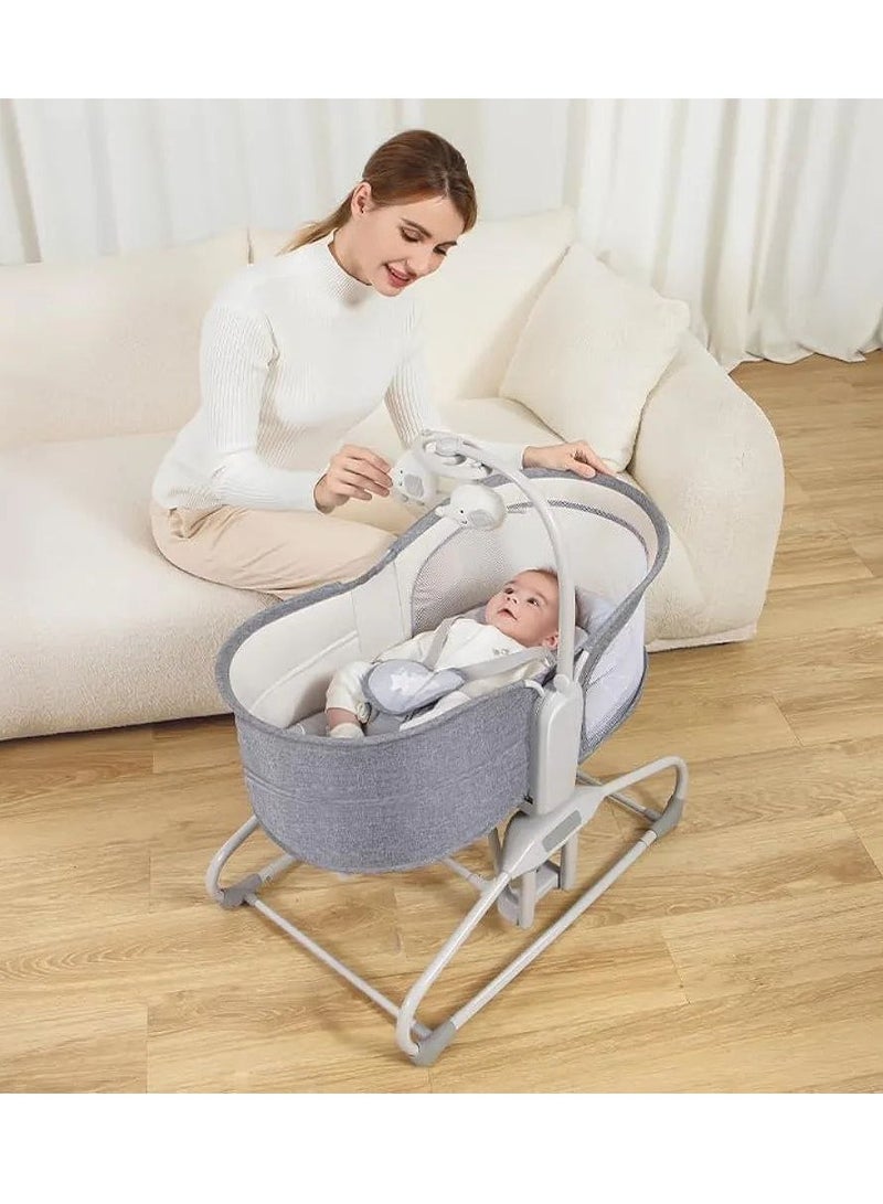 4-in-1 Baby Swing for Infants,Cradle can Rotate 360 ° Adjustable backrest app contro on Your Phone,Detachable Independent Crib