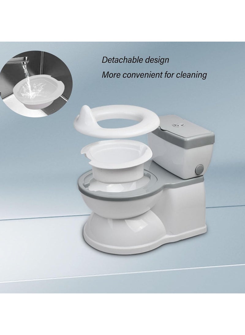 Toilet Training Toilet, Easy Cleaning Simulation, Vivid Discharge Sound, Toilet Seat for Toddlers, Mobile and Safe for Toddlers (Grey)