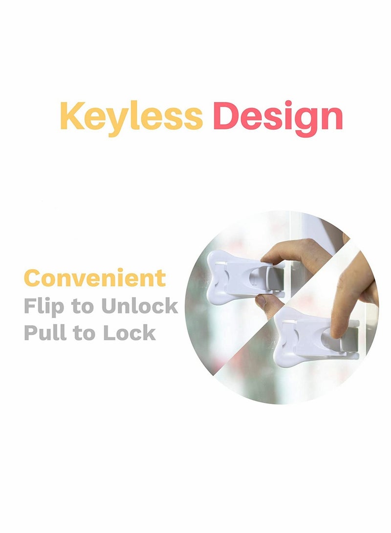 Safety Locks, Sliding Door Lock, Child Proof Locks, for All Your Home Openings, for Child Safety, 4-Pack (white)