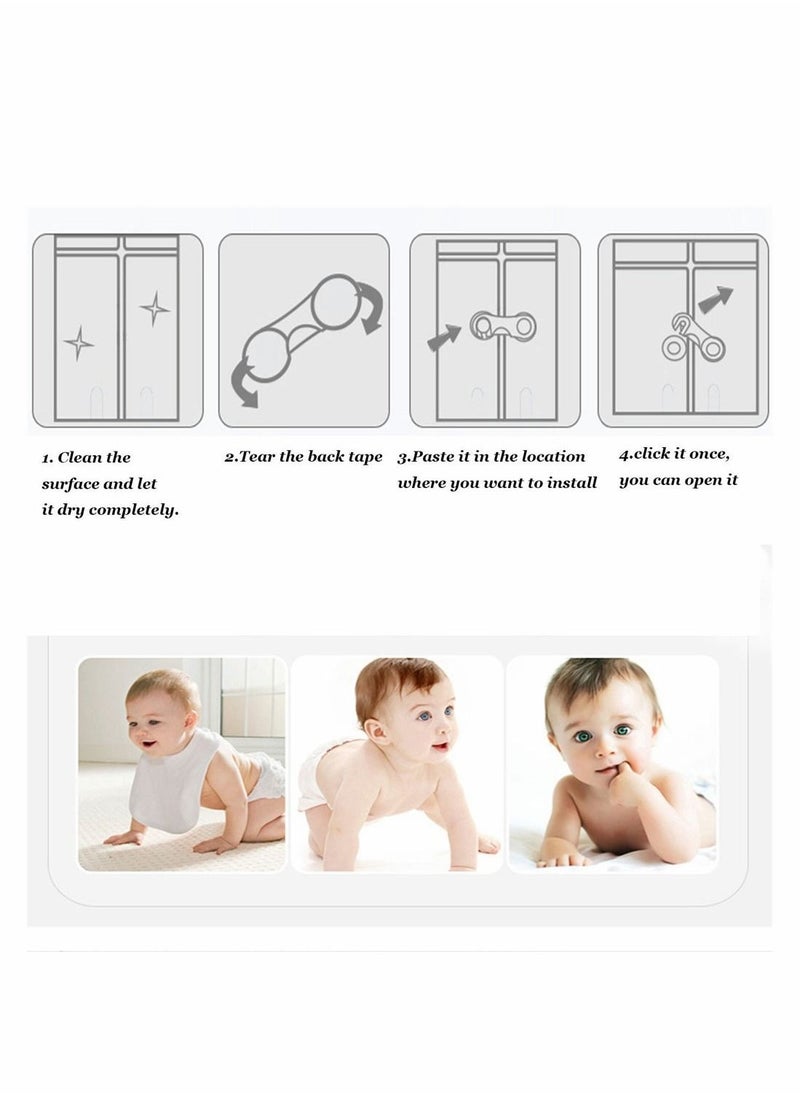 Baby Child Safety Cabinet Locks, Easiest 3M Adhesive Baby Proofing Latches, No Tools are Needed, Use for Multi-Purpose for Furniture, Kitchen, Ovens, Toilet Seats, Fridge, Cupboard (10Pack)