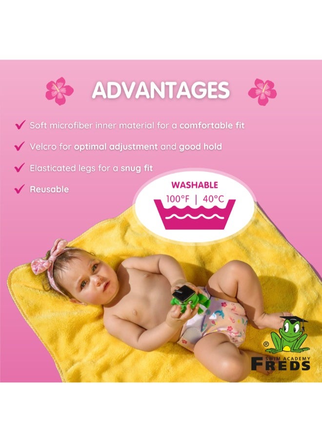 Freds Baby Reusable Pink Swim Diapers (09lb-20lb) a Pool & Beach Essential