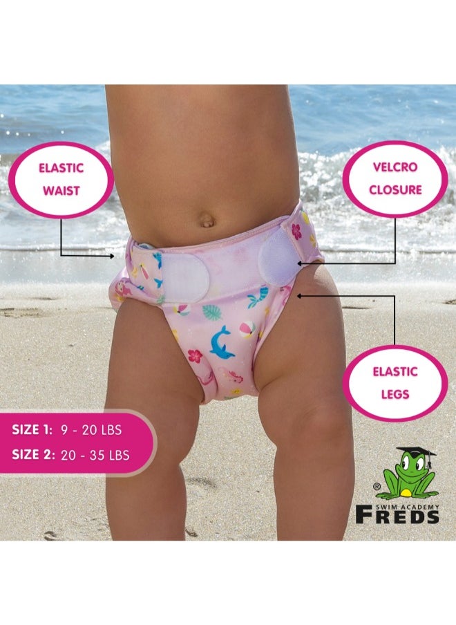 Freds Baby Reusable Pink Swim Diapers (09lb-20lb) a Pool & Beach Essential