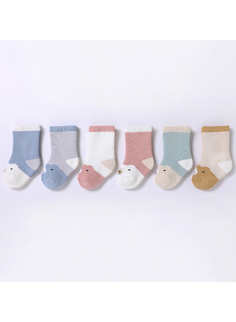 6 Pairs Of Thickened Warm Terry Socks For Infants And Young Children