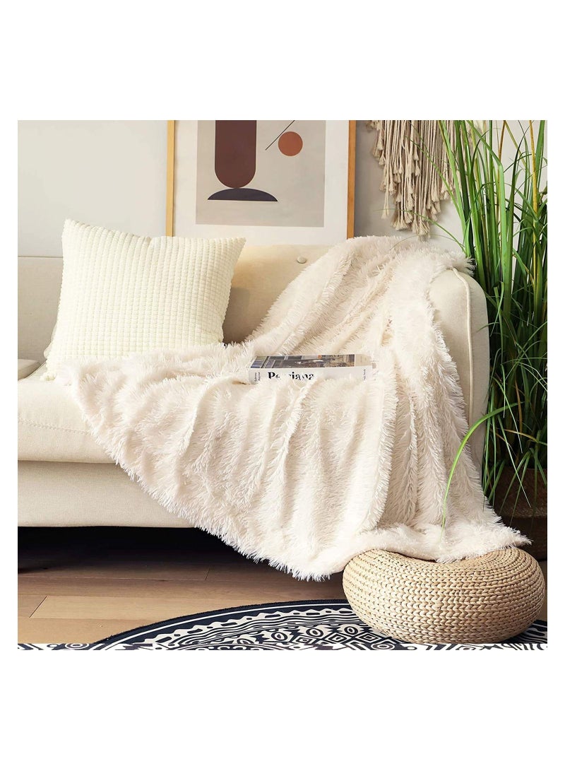 Decorative Extra Soft Fuzzy Faux Fur Throw Blanket 50