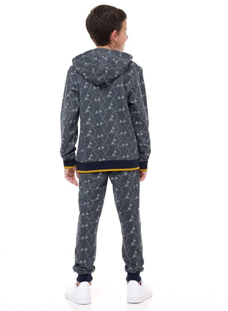 Boys' 2-Piece Printed Hoodie and Jogger Set (3-14 yrs) Black