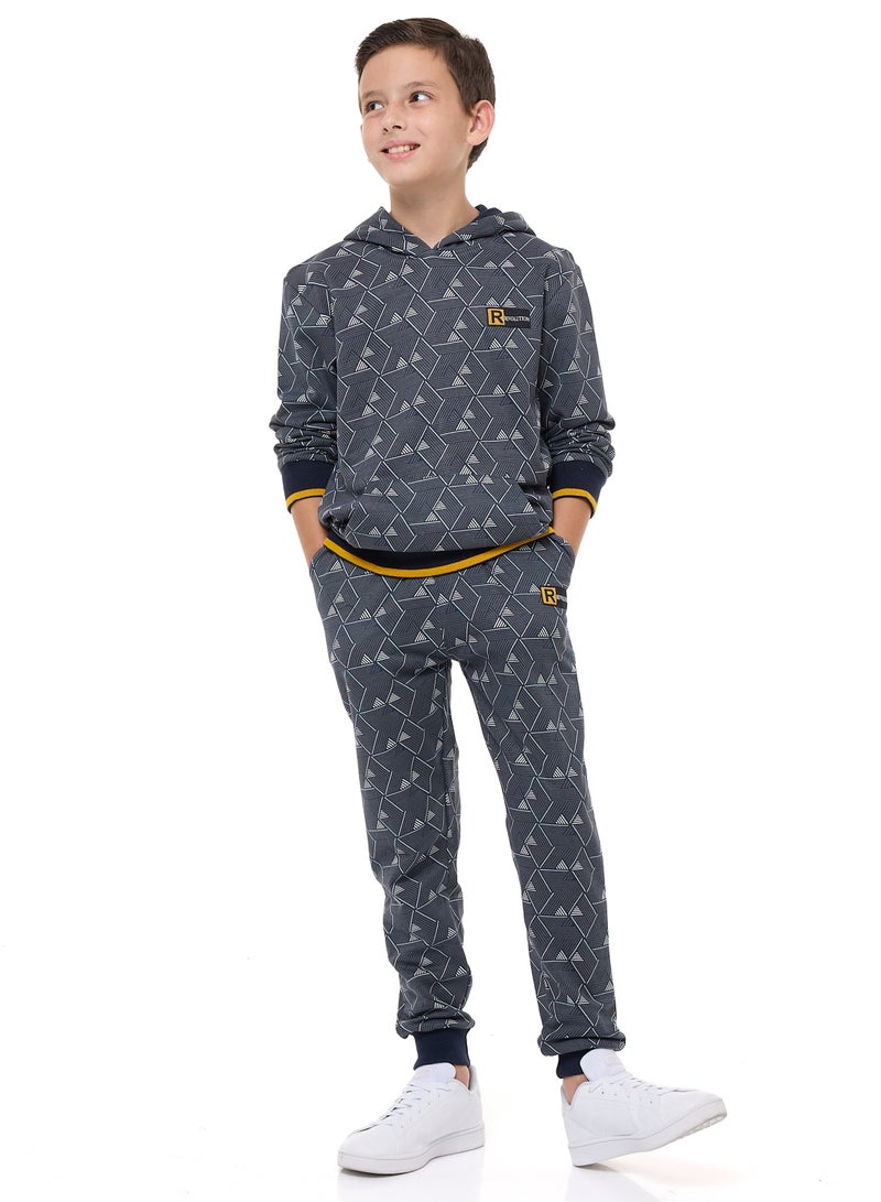 Boys' 2-Piece Printed Hoodie and Jogger Set (3-14 yrs) Black