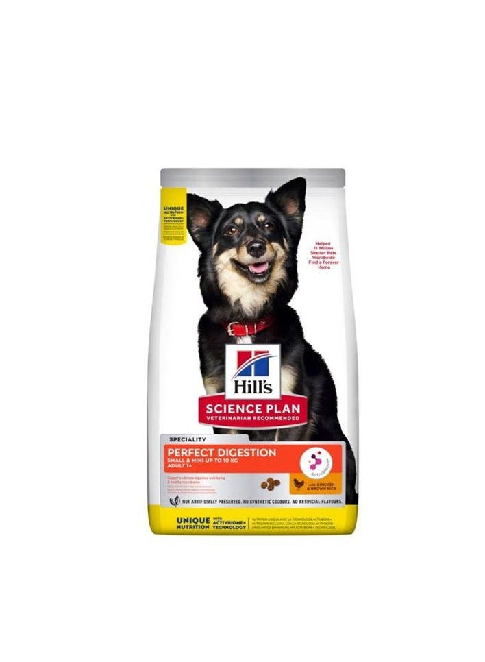 Hill’s Science Plan Perfect Digestion Small & Mini Adult 1+ Dog Food with Chicken & Brown Rice