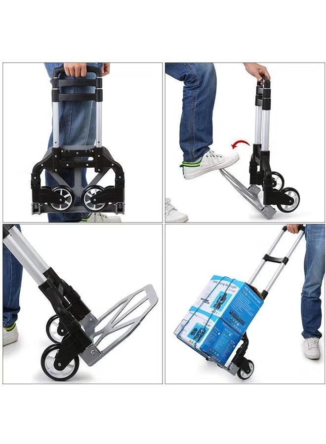 Multifunction Foldable Two Wheel Adjustable Aluminum Alloy Luggage Trolley