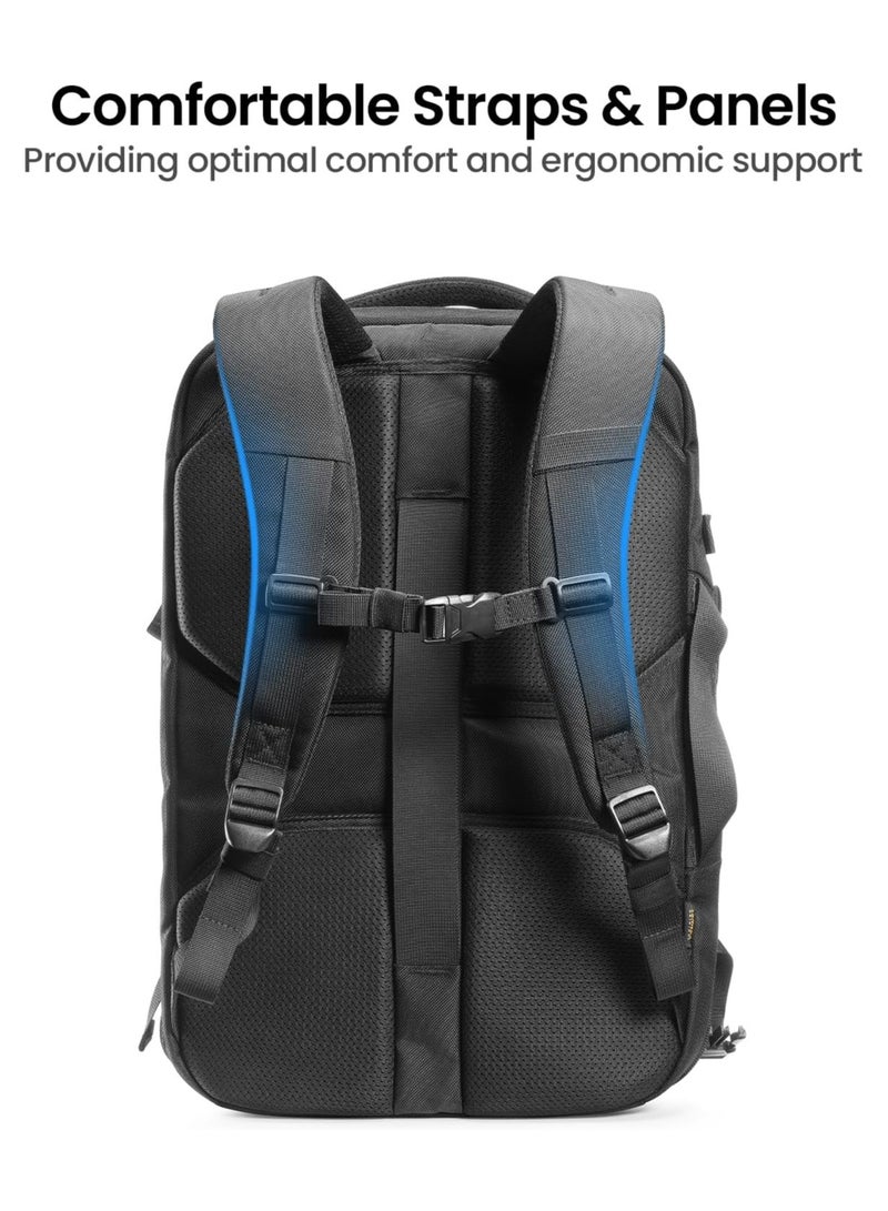 Navigator-T66 Travel Backpack 40L, TSA Friendly Flight Approved Carry-on Luggage Hand Water-resistant Lightweight Business Rucksack, Durable Large Weekender Bag Daypack Fits 17.3 Inch Laptop