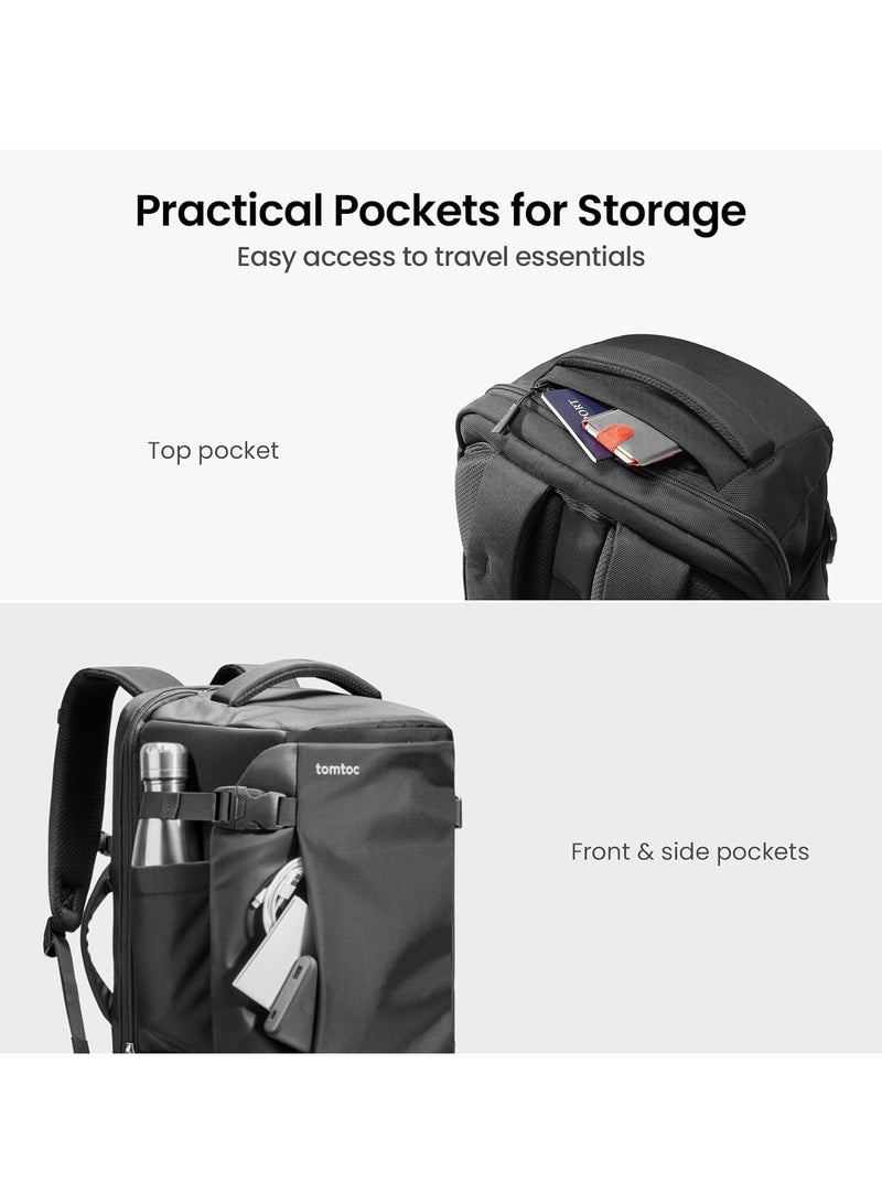 Navigator-T66 Travel Backpack 40L, TSA Friendly Flight Approved Carry-on Luggage Hand Water-resistant Lightweight Business Rucksack, Durable Large Weekender Bag Daypack Fits 17.3 Inch Laptop