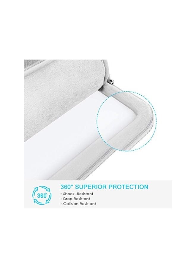 360° Protective Laptop Sleeve Case for 13 inch New MacBook Air M3 A3113 M2 A2681 M1 A2337 2024-2018 | 13 inch MacBook Pro M2/M1 A2338 A2251 | 13 inch iPad Pro M4 / iPad Air M2 Computer Bag, Gray