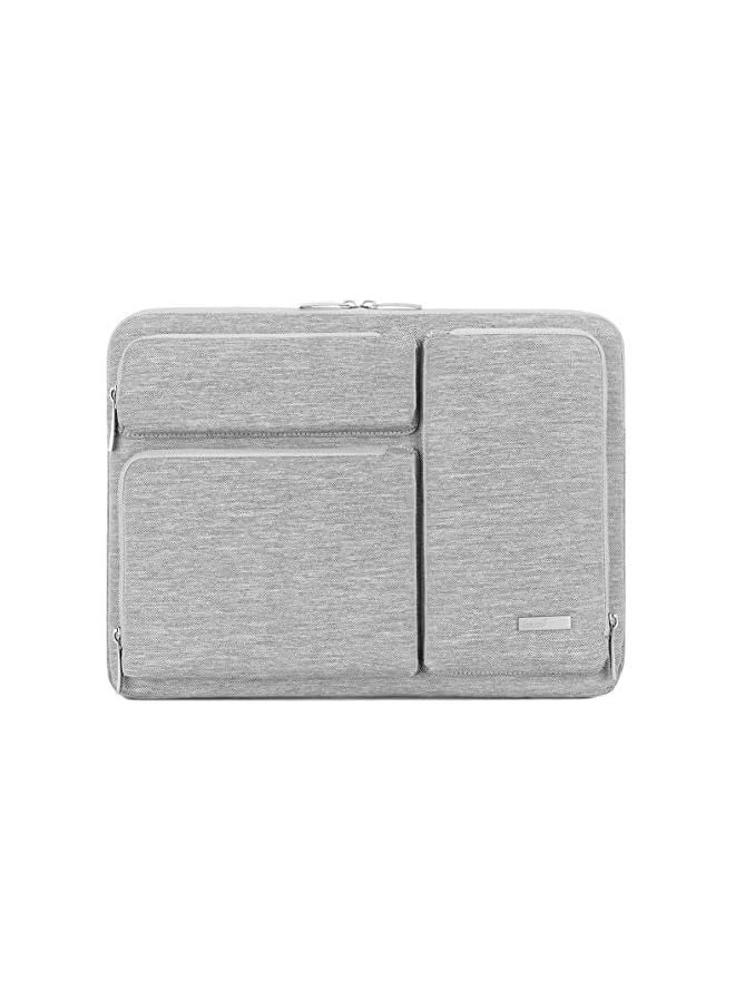 360° Protective Laptop Sleeve Case for 13 inch New MacBook Air M3 A3113 M2 A2681 M1 A2337 2024-2018 | 13 inch MacBook Pro M2/M1 A2338 A2251 | 13 inch iPad Pro M4 / iPad Air M2 Computer Bag, Gray