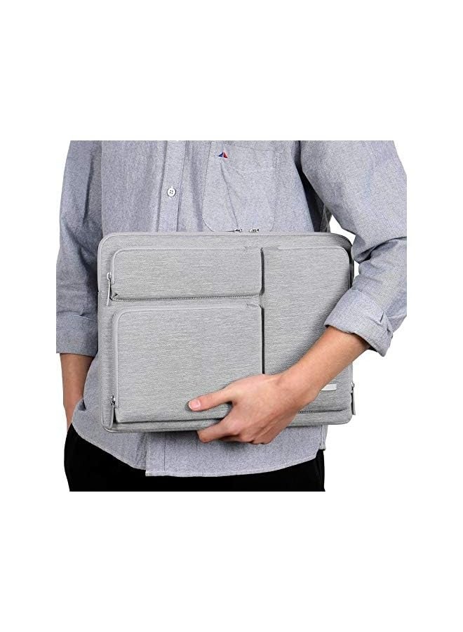 360° Protective Laptop Sleeve Case for 13 inch New MacBook Air M3 A3113 M2 A2681 M1 A2337 2024-2018 | 13 inch MacBook Pro M2/M1 A2338 A2251 | 13 inch iPad Pro M4 / iPad Air M2 Computer Bag, Gray