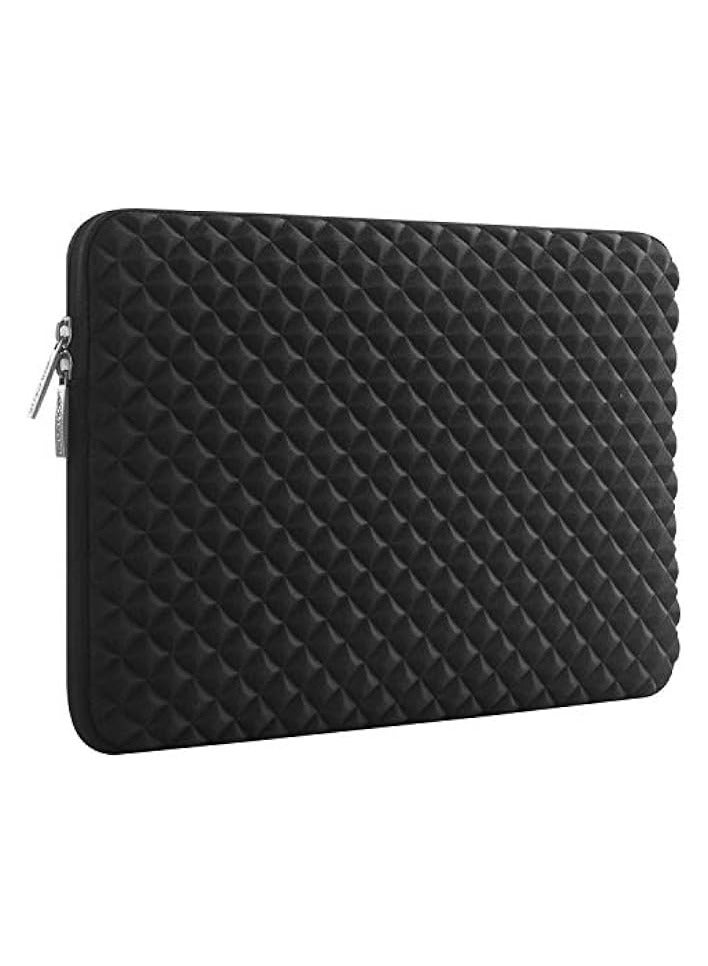 Laptop Sleeve Compatible with MacBook Pro 16 inch 2021 2022 M1 Pro/Max A2485/2019-2020 A2141/Pro Retina 15 A1398, 15-15.6 inch Computer, Diamond Foam Neoprene Bag with Small Case, Black