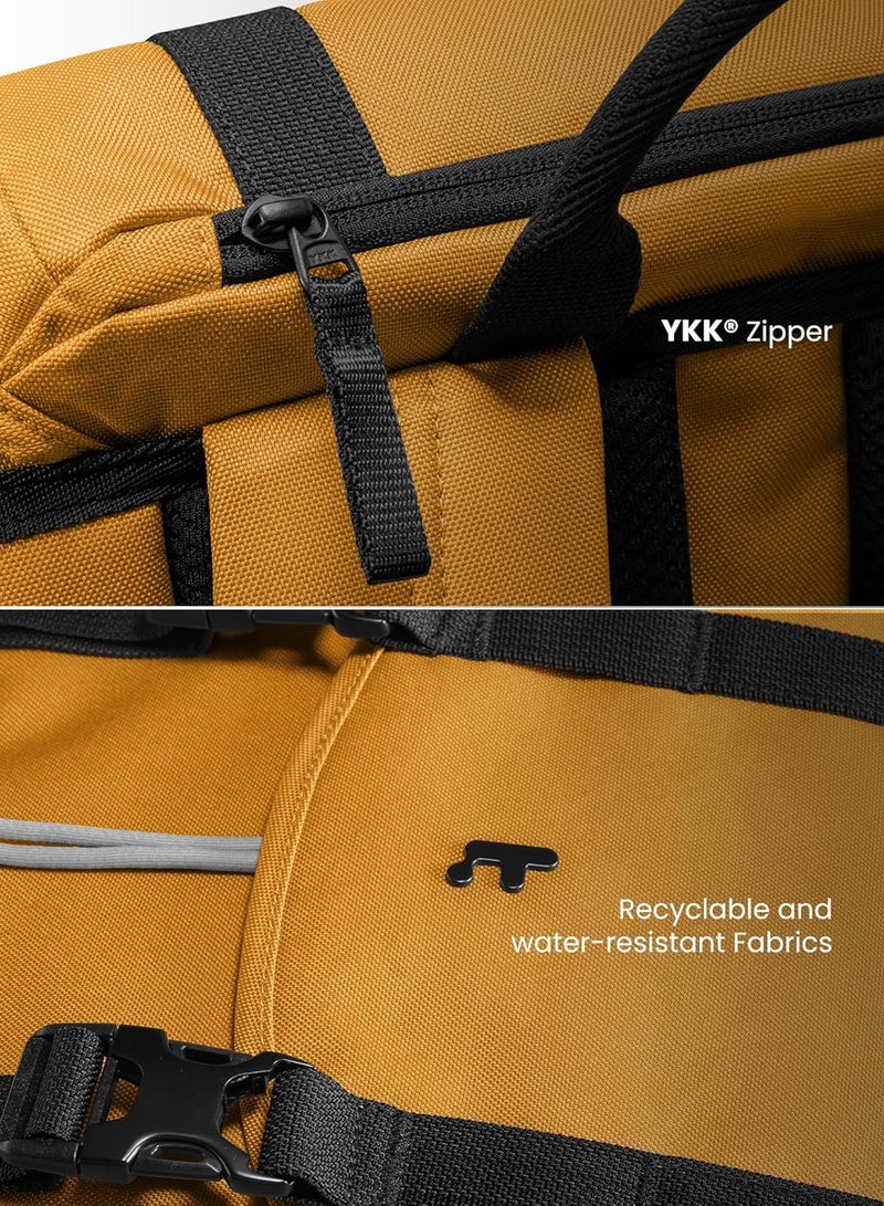 VintPack-TA1 Flap Laptop Backpack, Lightweight, Water-Resistant Travel Casual Daypack, Slim Durable Work-pack Rucksack for 13-16 Inch MacBook Laptop, Large Capacity, Eco-Friendly Backpack  17L